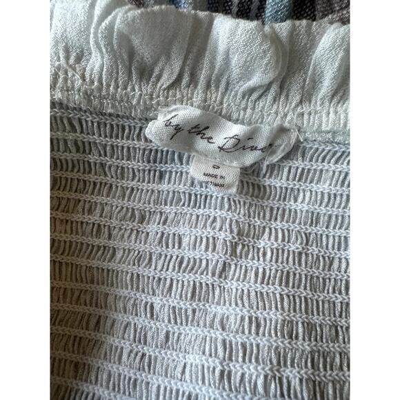 By The River Long Dress Blue White Tan Small - Picture 2 of 4